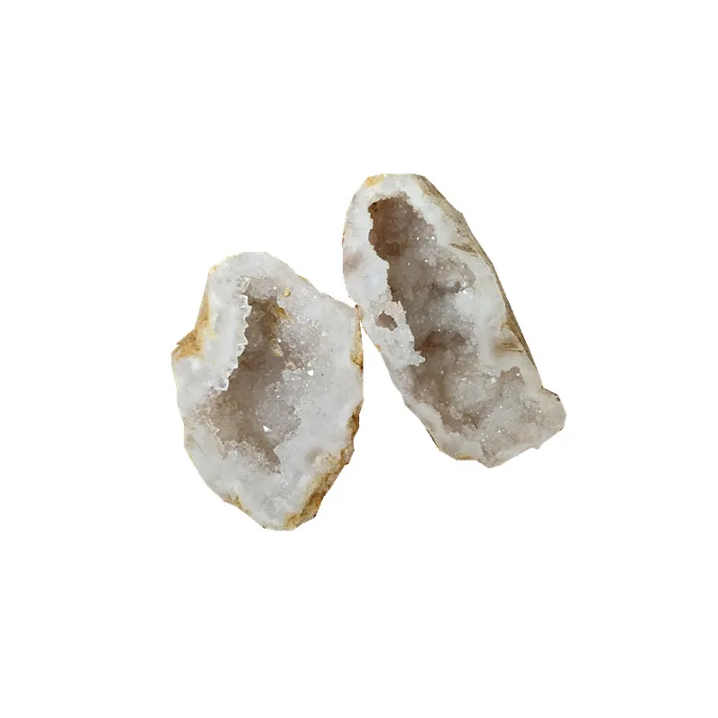 Wholesale natural White crystal Cluster Agate slice Crystal agate geode cluster  from Moroccan