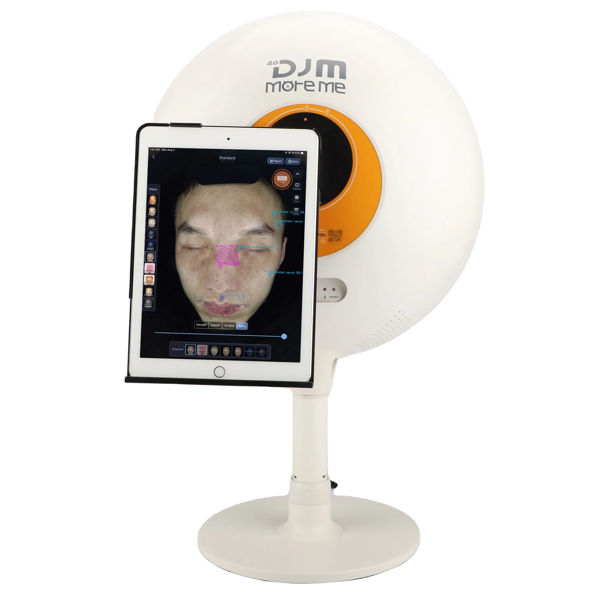 Shenzhen Beauty Salon Portable Magic Digital Skin Analyzer Machine 3D Scanner for Ipad DE Cloud Storage Face Skin Detector DJM