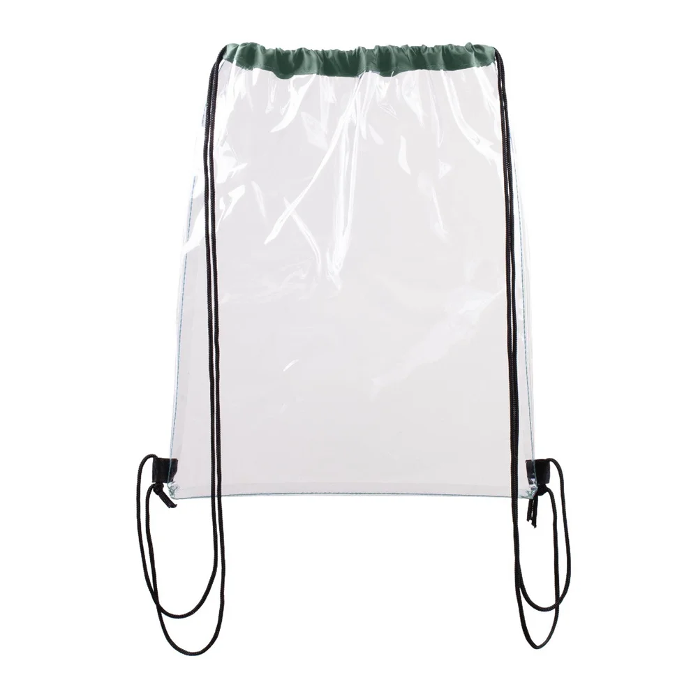 Hot Sale Waterproof Clear Pvc Drawstring Bag Wholesale Custom Logo Plastic Clear Drawstring Backpack For Advertising Gym