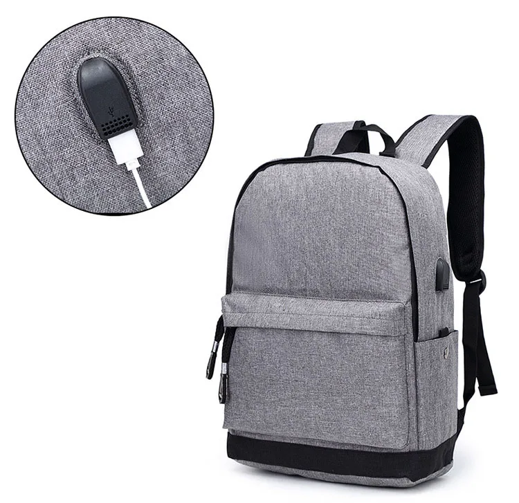 Large Capacity Multifunction Nylon Usb Charging Port Back Pack Travelling Anti Theft Waterproof Smart Laptop Backpack