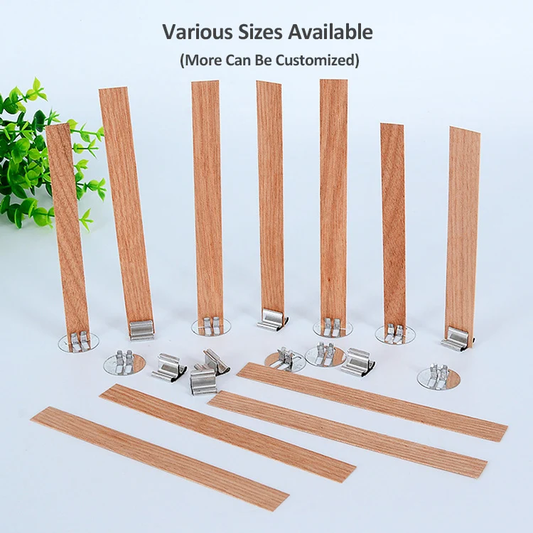 Smokeless Coll Pre-waxed Candles Wood Wick 0.5Mm Crackling Wooden Wicks for Candle Making