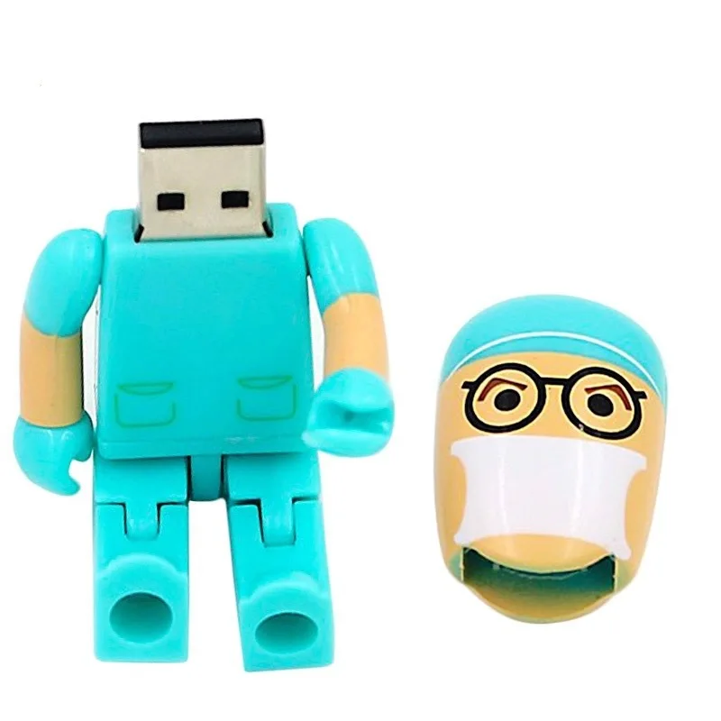 Usb flash drive customized creative 8G doctor  flash drive plastic 16G robot high-speed USB