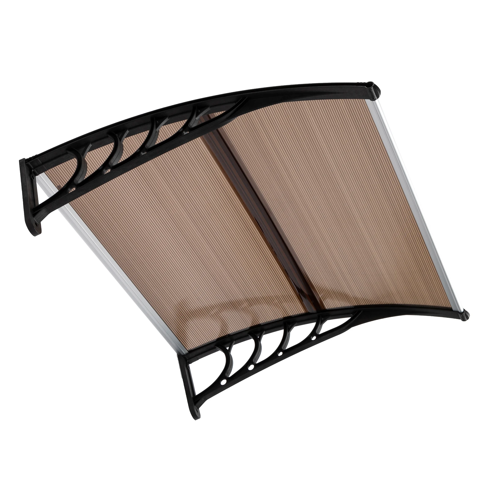 100 x 96 CM Household Application Door & Window Rain Cover Eaves Brown Board & Black Holder