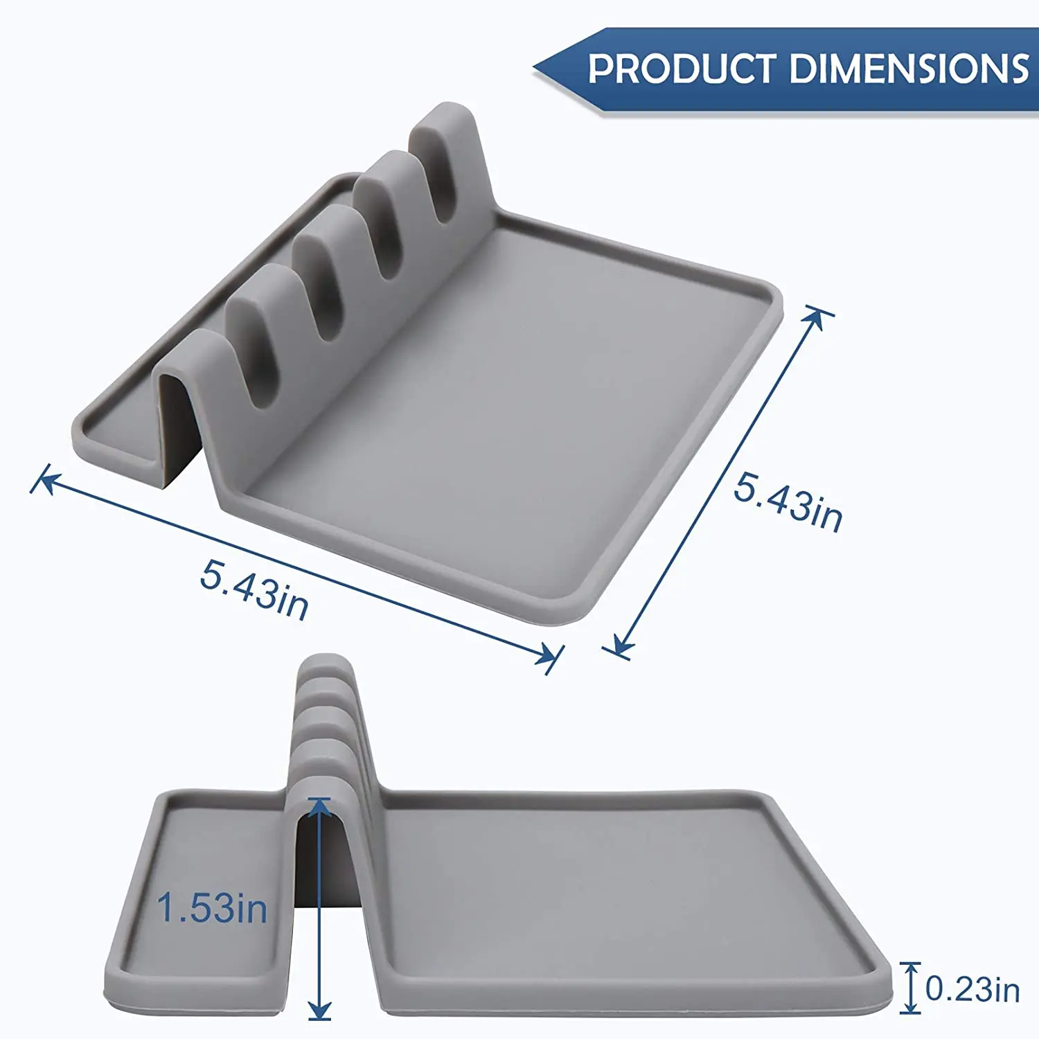 
hot sale silicone utensil rest with drip pad for multiple utensils holder 