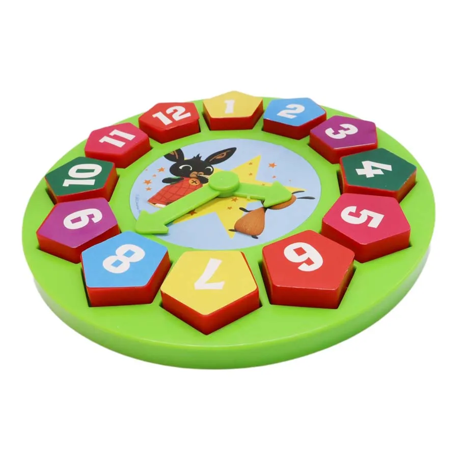 Plastic Threading Toys Color Recognition Geometric Shape Plastic Clock Toy for Kids Early Education Matching Game