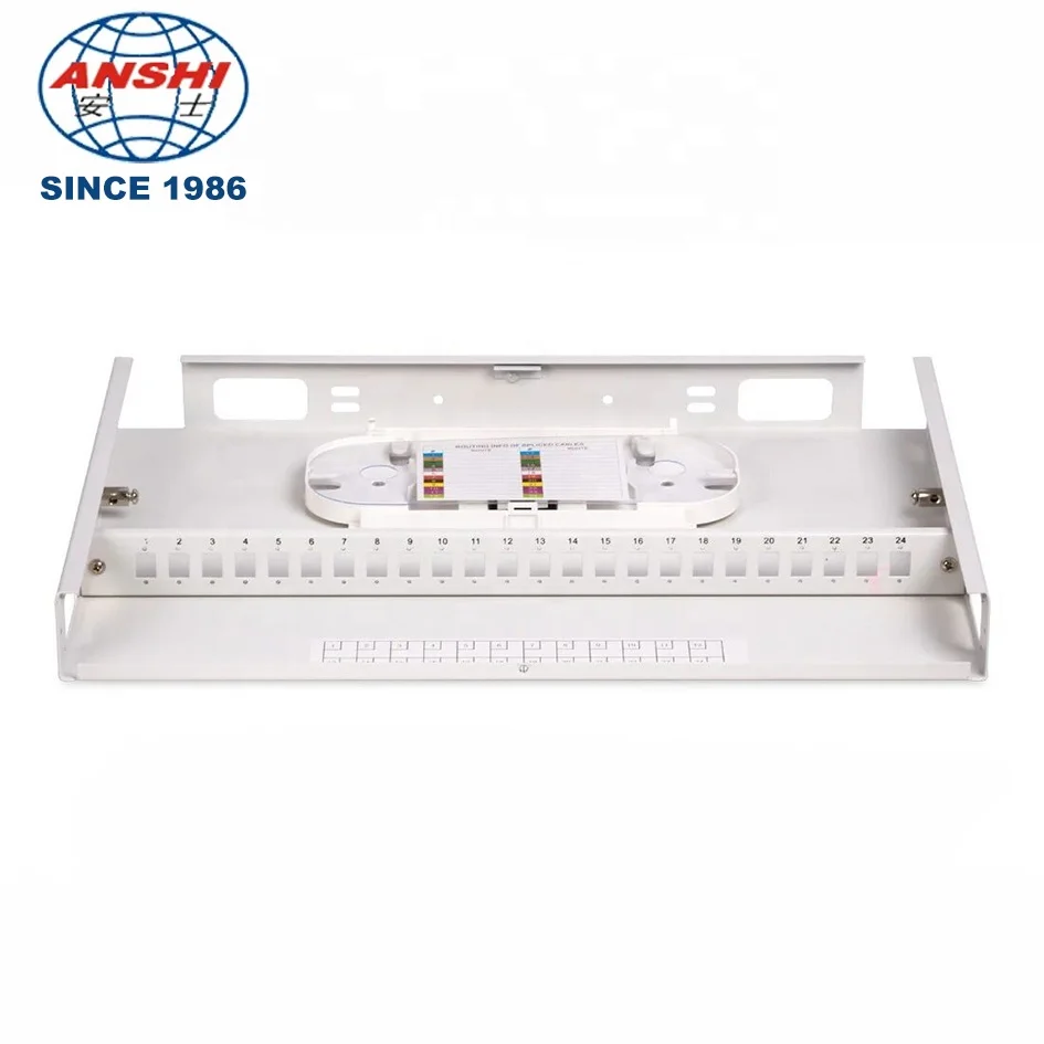 ANSHI 19 Inch Fiber Distribution Frame 24/48 Port  Fiber Optic Patch Panel