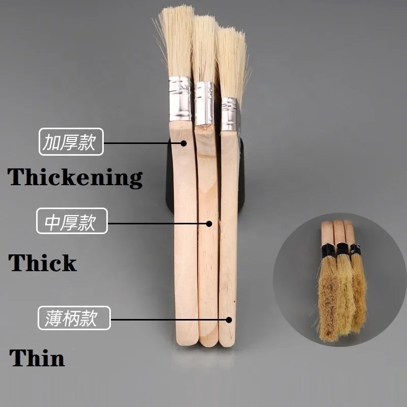 High Quality Non-shedding Bristle Paint Brush Industrial Handle Brush Painting 1-6 Inch Soft Use Dusting and Barbecue Painting