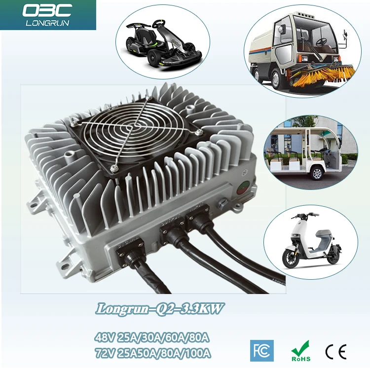 Waterproof Longrun 3.3kw On Board Charger 72v 144v 312v Lithium Battery Charger Car Battery Charger