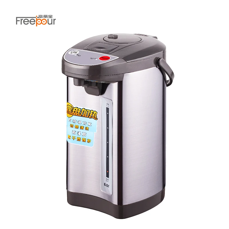 Оптовая продажа 6L большой емкости 3 способа воды распределяет 304 SS Электрический термо термос с воздушным давлением замок