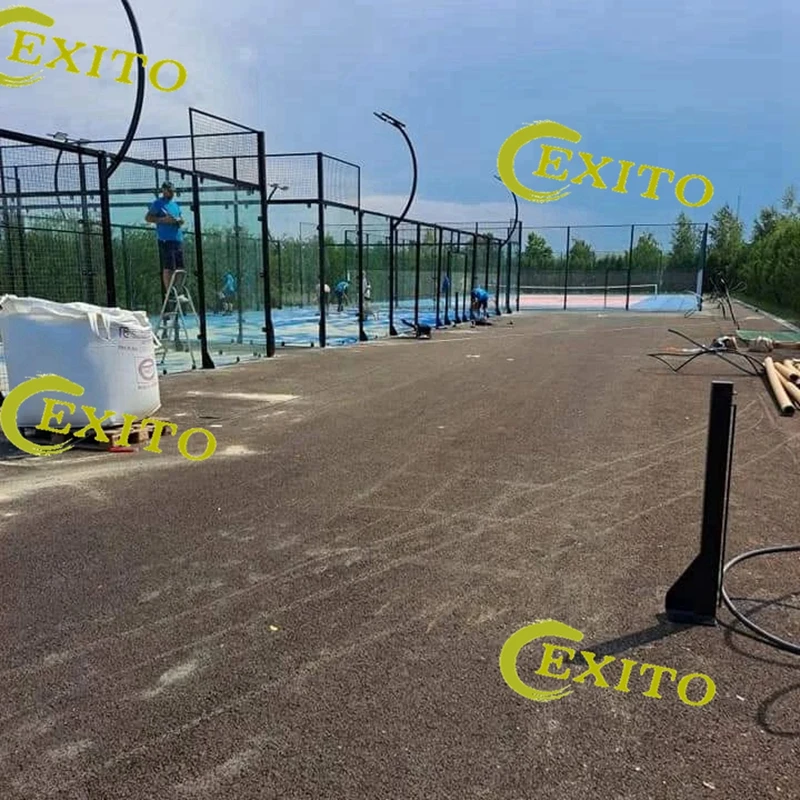 OSI Good Quality Twice Powder Coating Mixing Zinc Panoramic Padel Court for Sale