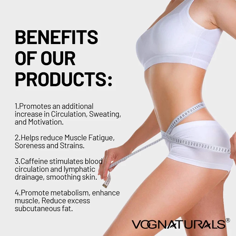 Private Label Coffee Caffeine Body Slimming Cream Fat Burning Weight Loss Workout Enhancer Anti Cellulite Cream
