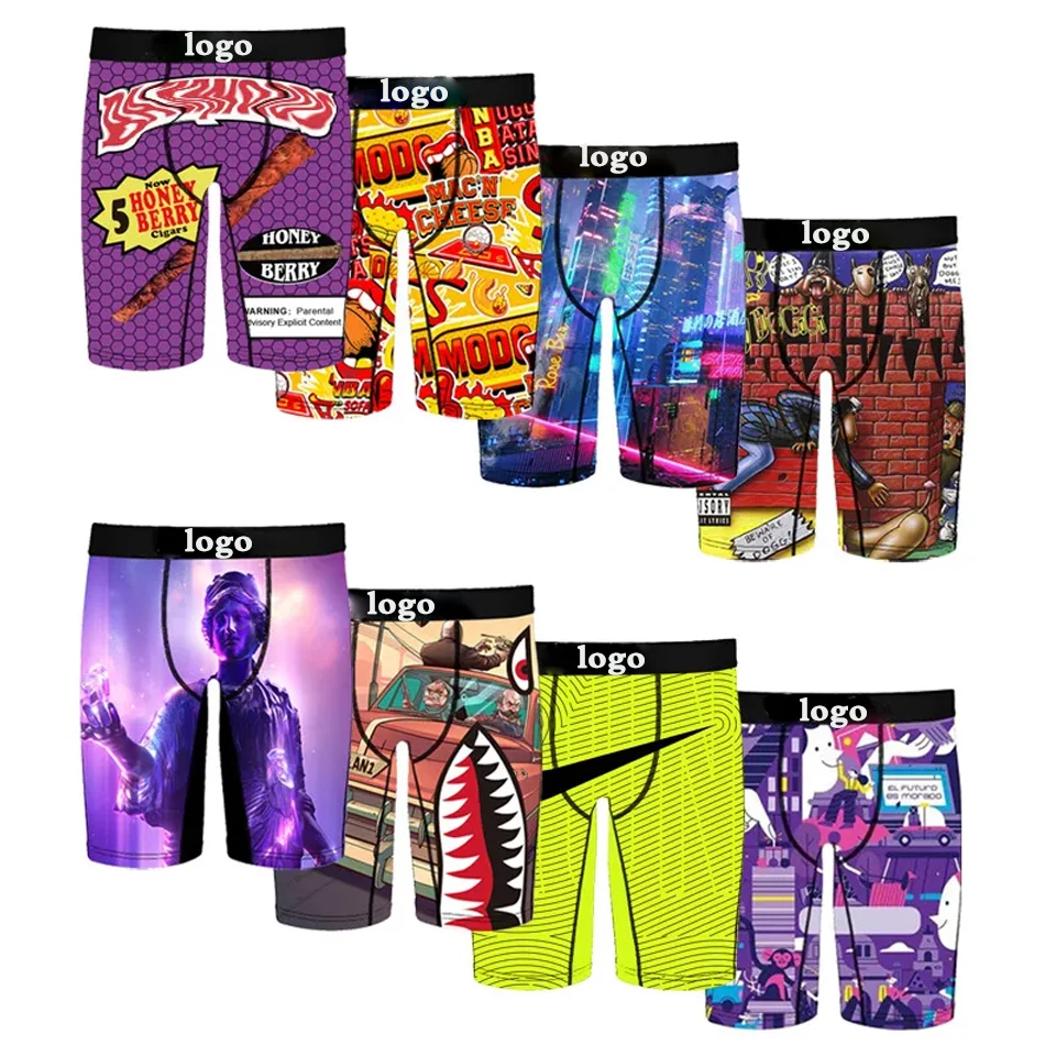 design et Factory New Custom Long Boxers Shorts Printed Underwear Casual Underwear For Men 3xl Plus Size Boxers Briefs Boxer