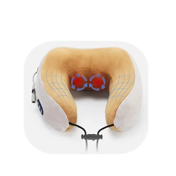 
Rechargeable Electric Travel Neck Pillow, U-shaped Memory Foam Kneading & Vibration Neck Massage Pillow for indoor and travel 