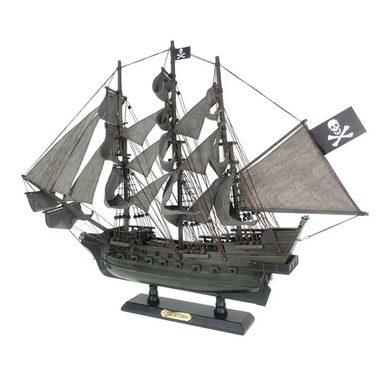 Wooden pirate ship model of the caribbean flying ducthman Nautical gift maritime Decoration scale model boat rustic decor