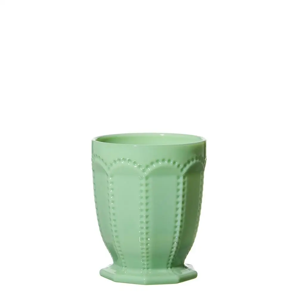 Bulk drinking  juice Popular Jade Retro Colorful Embossed glass cup