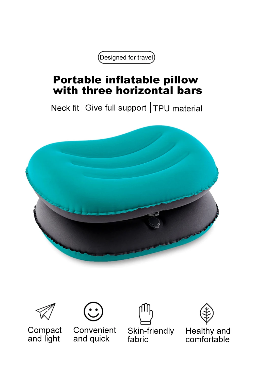 Factory directly Inflatable Pillow inflatable sleeping pillow Blow Up Travel Trekology Pillow