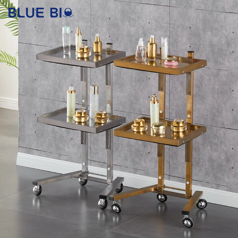 High Quality Stainless Steel Salon Beauty Cart Foldable Multi-function Beauty Trolley Hair Salon Trolley