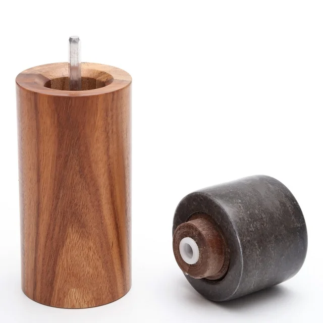 Wholesale Kitchen Tool Marble and Acacia Wooden Pepper Grinder Mill