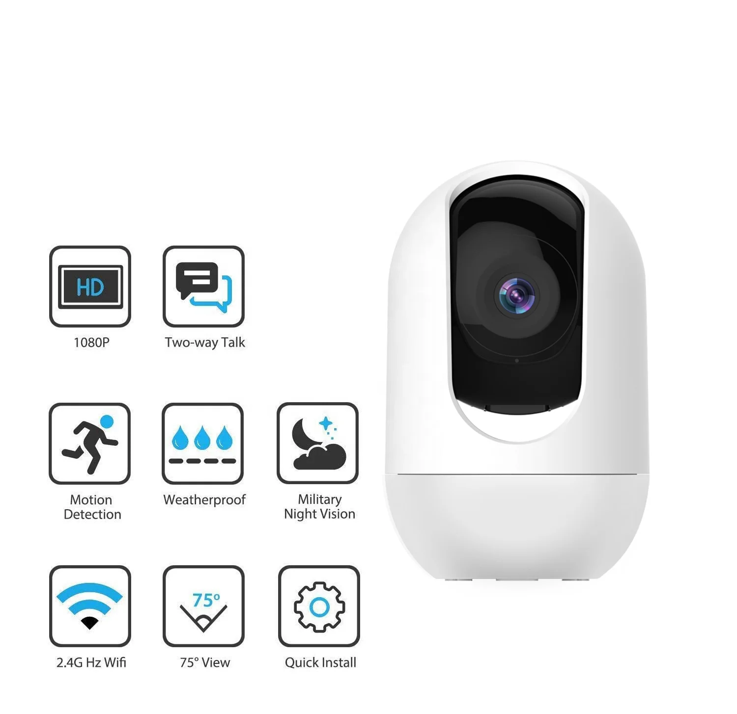  Китайская Ptz беспроводная камера видеонаблюдения AI Oem P2p Smart Indoor с аудио сетью Wifi