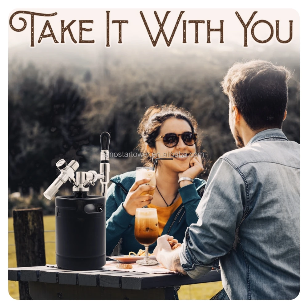 Mini Beer Keg Glower Wine Wholesale Vacuum Package Barrel Keg Beer Stainless Steel Use 5 Liter Craft Brewing Use or Homebrew