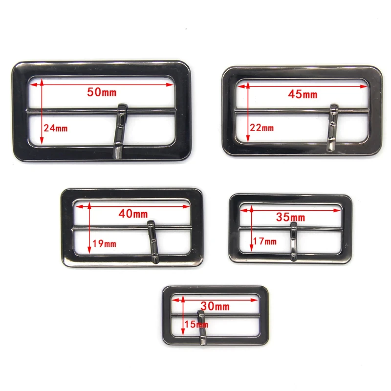 30/35/40/45/50mm Square Zinc Alloy Buckles For Belts Shoes Bag Garment Adjust Roller Pin Metal Buckle Leather DIY Crafts