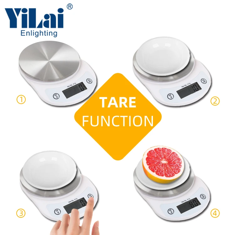 Wholesale 3KG Electronic Kitchen Food Scale Digital Round Kitchen Scale