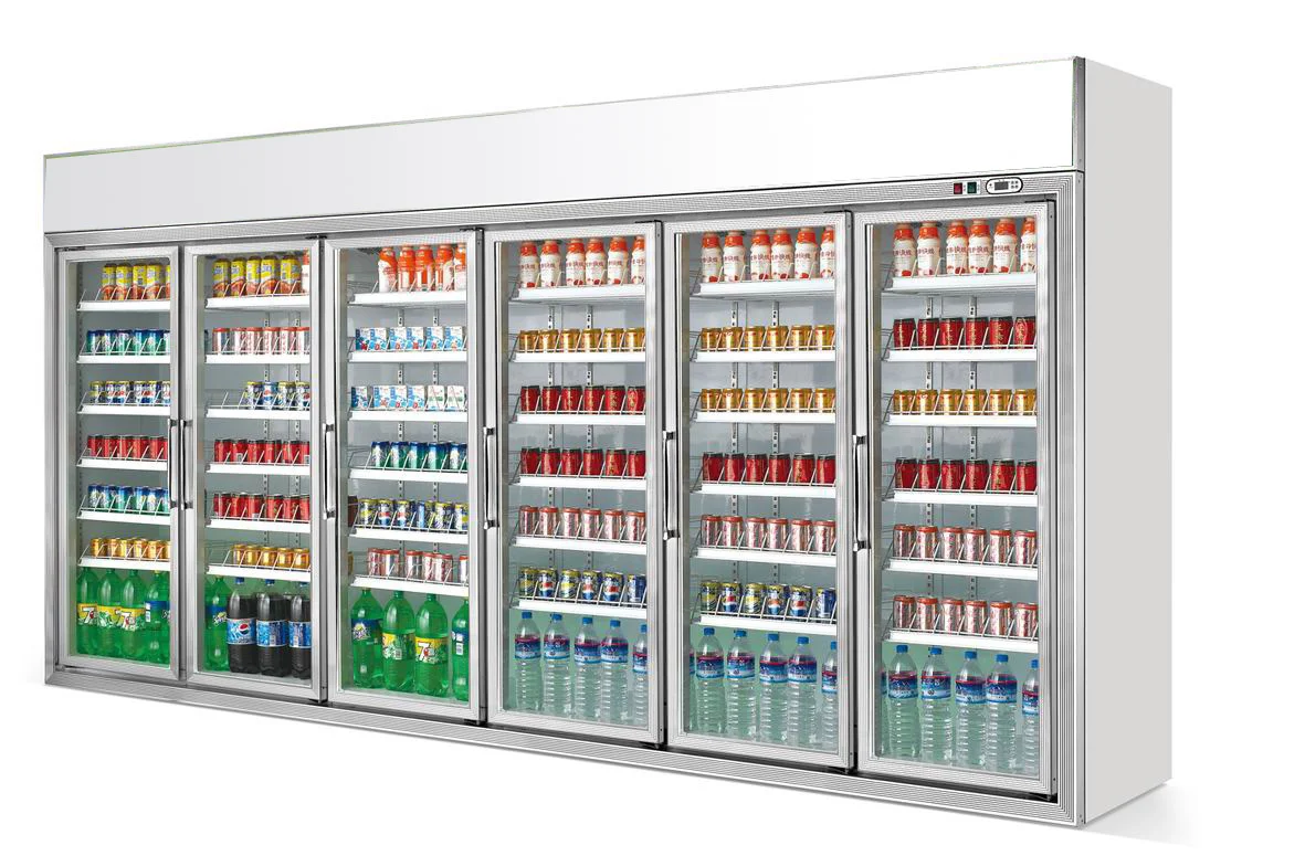 Custom plus automatic shelves Commercial Refrigerator Vertical Showcase Freezer Upright Freezer With Glass Door