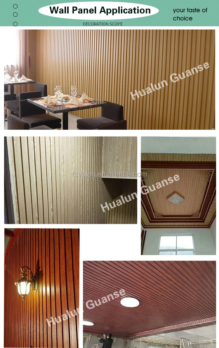 
Waterproof Wood Plastic Composite 3D Linear Ceiling, Different Types of Ceiling Board for House Interior Decoration 40*55mm 