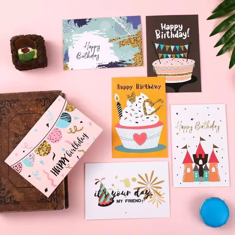 Very Big All Occasion Greeting Cards Assortment Gold Stamping Happy Birthday Mp3 Music Greeting Cards