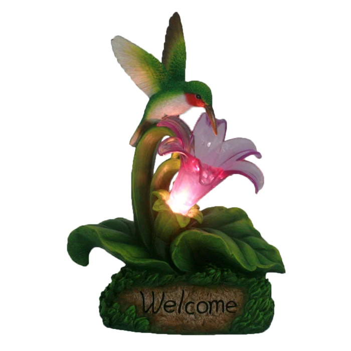 Resin Garden Solar Powered Related Products Decor Craft Hummingbird Light Decoration