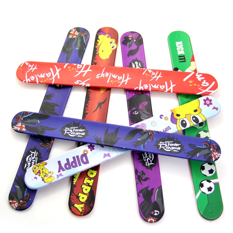 Wholesale Snap Silicone Sport Custom Slap Bracelet, Glow In Dark Reflective PVC Ruler Led Slap Bracelet