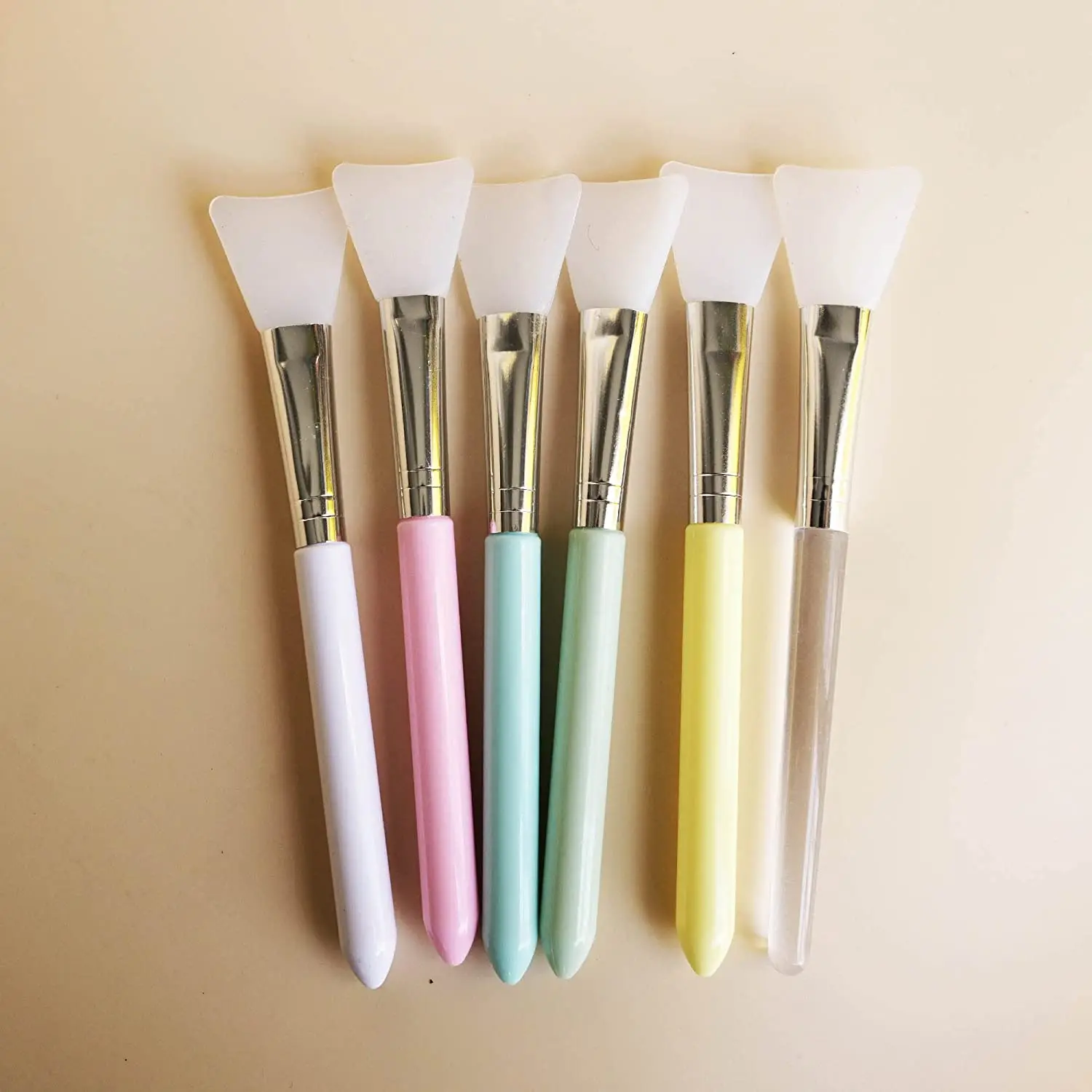 Custom Logo Flexible Nylon Hair Wooden Face Mask Brush Silicone Face Mask Brushes Facial Mask Applicators