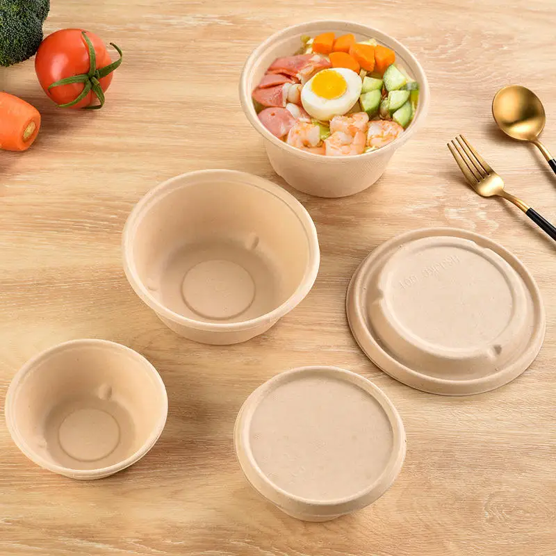 High quality compostable biodegradable disposable sugarcane bagasse food packaging to-go boxes