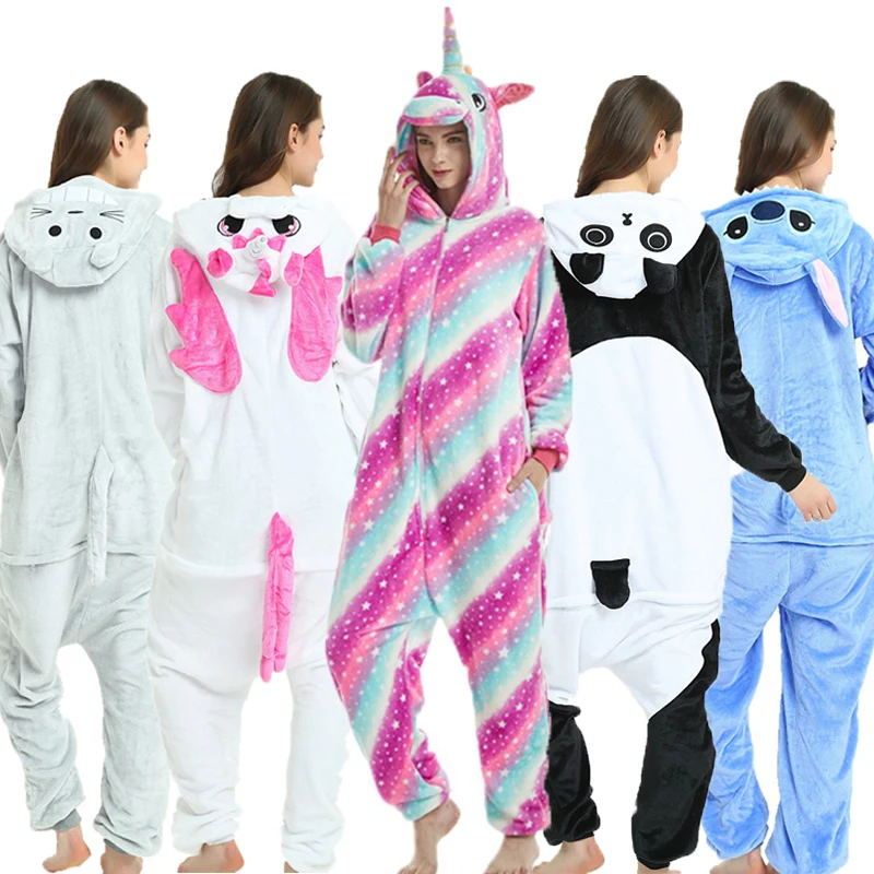 Wholesale Christmas Pajamas Sets Warm Winter Cute Pyjamas Animal Flannel Female Sleepwear Men Home Clothes