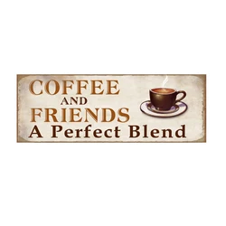 Antique style metal coffee cup wall art for shop /house decor