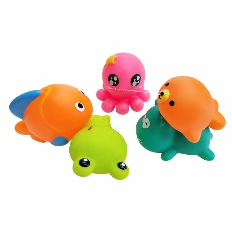 Series of Cute Animal Shower Play Toys Silicone Bath Play Toys For Baby