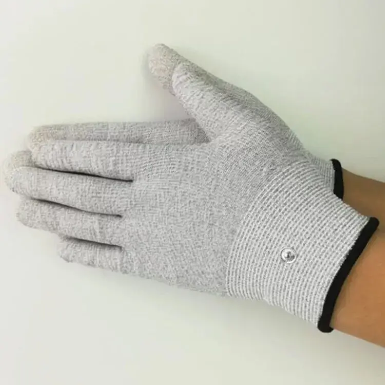 Factory Wholesale Silver Fiber Tens Conductive Physical Therapy Electrotherapy electrode massage glove