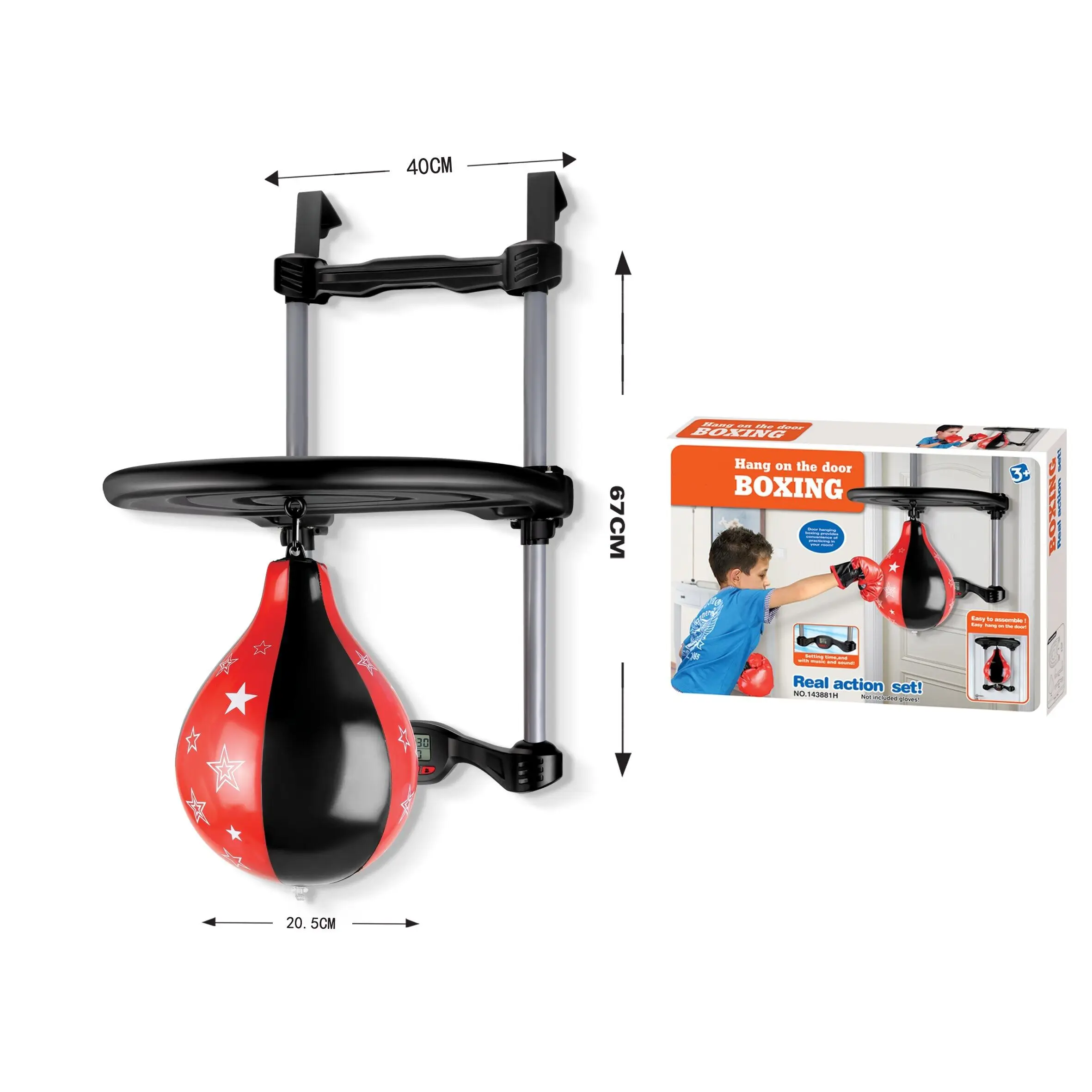 KSF Hot Sale Door Hanging Boxing Set Sport Toys And Games Boxing Speed Ball Punching Hanging With Music Boxing Children Toys