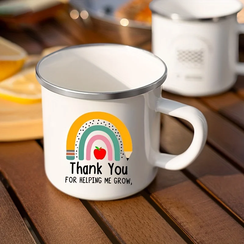 senny custom stickers logo porcelain enamel steel cup 12oz enamel chinese cup with cover large retro enamel arabic cup