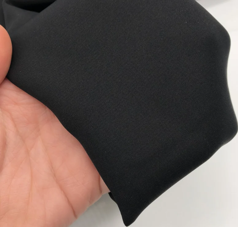 Высококачественная 68-дюймовая полиэфирная Нида ткань Abaya Jet Black Korea формальная черная 25 ярдов/рулон ткани для