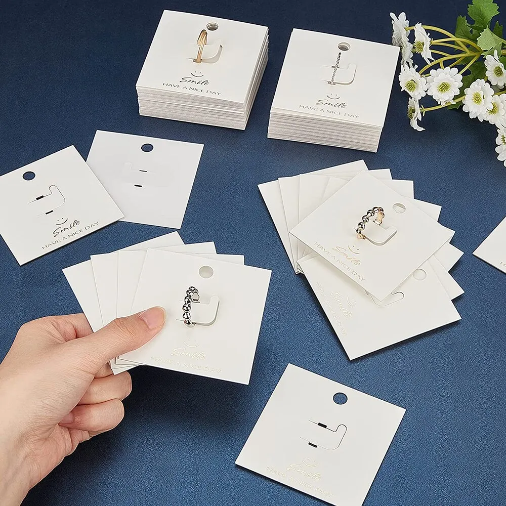 Printing Custom Made Necklace Cards Packaging High-Quality Jewelry Presentation Cards White Jewelry Card With Logo