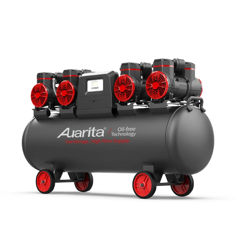 AC 220v 60hz Silent Air Compressor 120liter Tank 4hp 4 Piston Air Compressor Oil Free