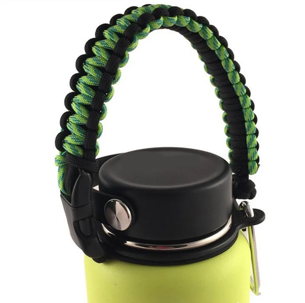Colorful Hot Selling Handmade Wide Mouth Water Bottle 550 Paracord Carrier Rope Strap Holder Handle For Water Bottle