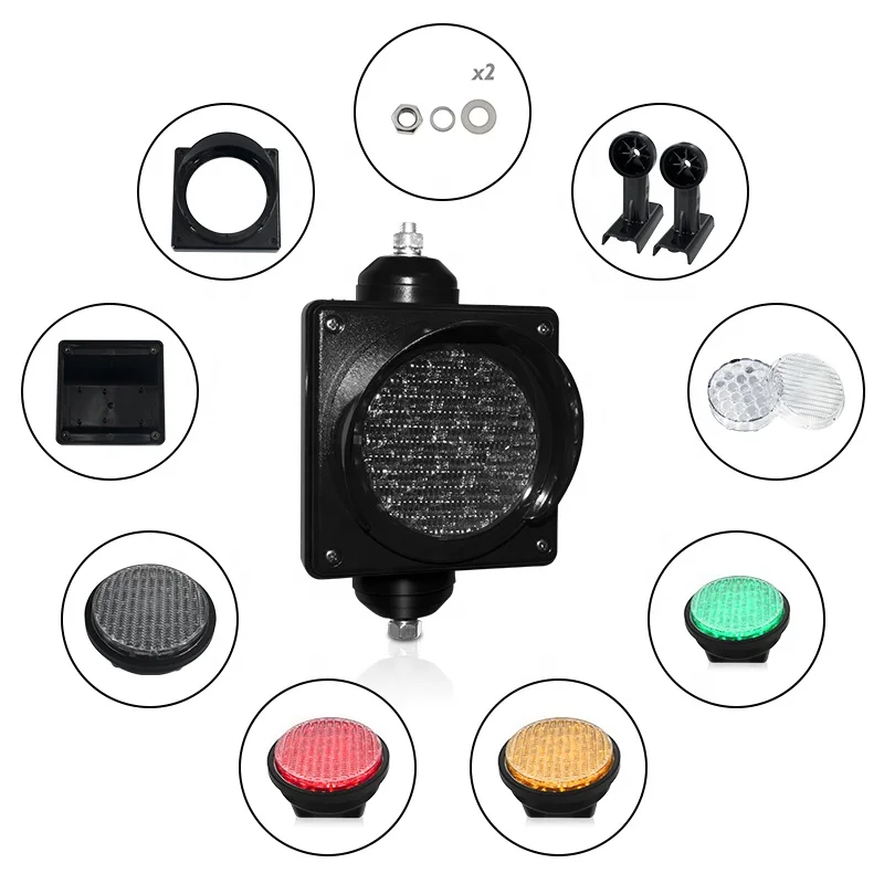 Mini 100mm  red stop led signal lights for road safety