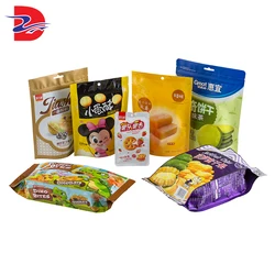 Custom Biodegradable Resealable Plastic Zipper Stand Up Pouch Mylar Bags Printed Vacuum Sealed Cookie Candy Food Packaging Bag
