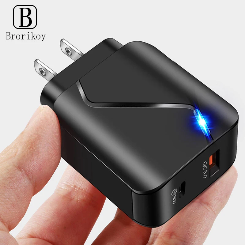  18 Вт с двумя портами USB-C Быстрая зарядка PD Type-C адаптер мобильного телефона QC 3 0 USB быстрое зарядное устройство для iPhone 12 Samsung штепсельная вилка европейского