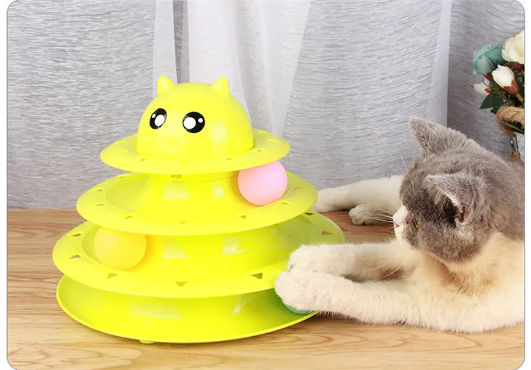 Luxury New Luxurious 3-layer round trackball Cute Fun Cat Toys