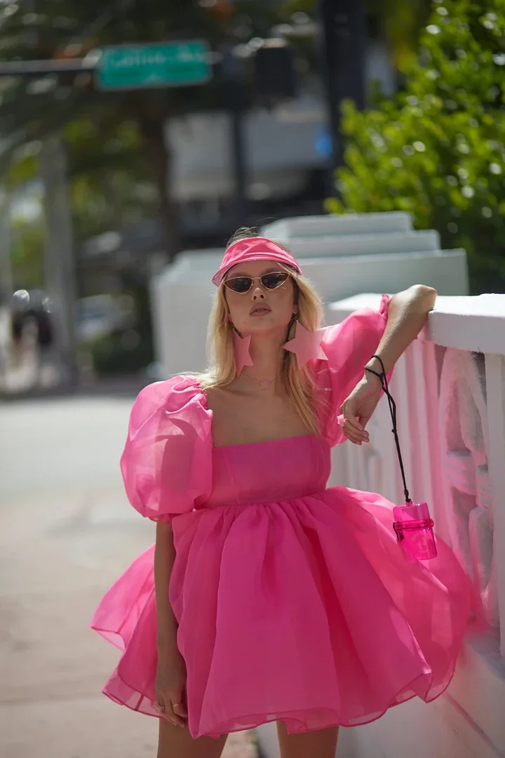 King Mcgreen Star Women Puff Sleeve Tulle Tutu Princess Dress Square Collar Mesh Ruffle Bubble Skirt Prom Mini Fairy Dress