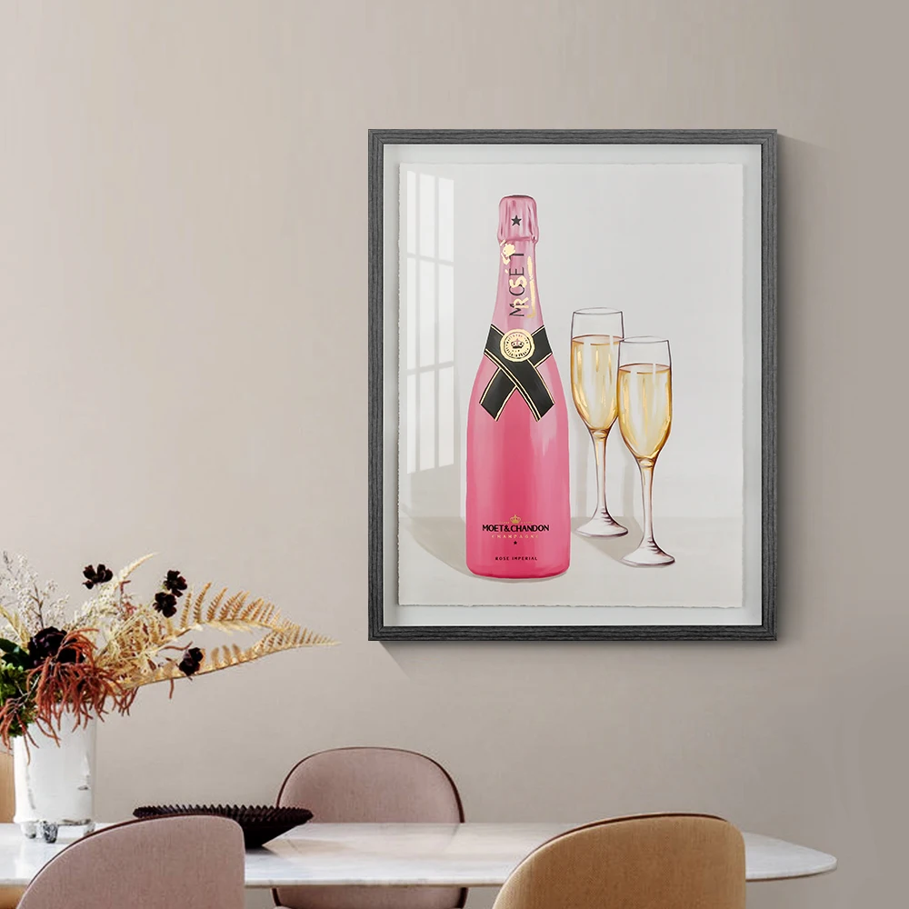 Modern painting wall art decor with wine bottle design wall framed pictures