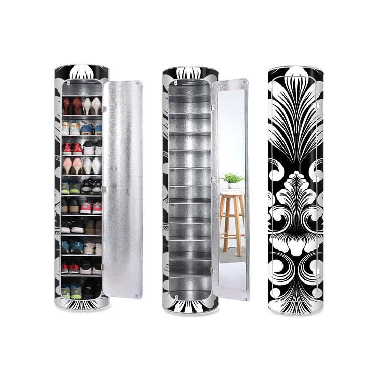 Organizer Modern Household Space Saving Shoe Storage Cabinet with mirror